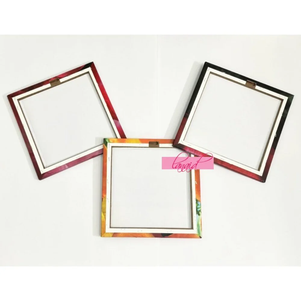 BUNDLE 3 Rose Floral Flowers Pink Orange Square Wall Hangings Art Mounts Lot Set